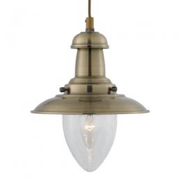 741-6644 Fiore LED Fisherman Pendant Light Antique Brass 