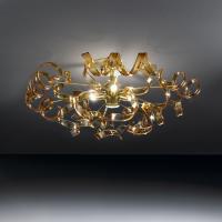 499-6771  LED Designer Modern Wall or Ceiling Light Glass and 24K Gold Plated