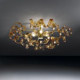LED Designer Modern Wall or Ceiling Light Glass and 24K Gold Plated 