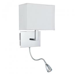 741-6805  LED Wall Light with LED Reading Lamp Light Polished Chrome 