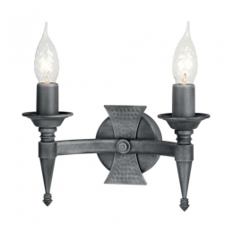 180-7000 Savini LED 2 Light Wall Light Black Silver Finish 