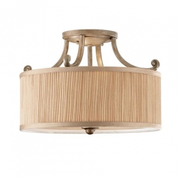 LED Semi-Flush Ceiling Light Silver Sand Finish 