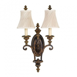 184-7047 Dorigo LED 2 Light Wall Light Walnut Finish 