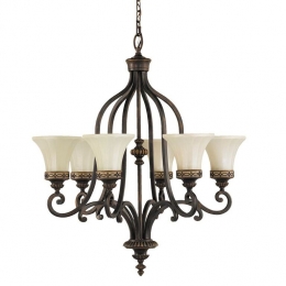 184-7051 Dorigo LED 6 Light Ceiling Light Walnut Finish 