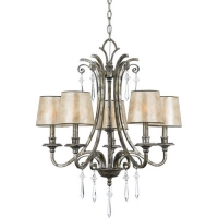 188-7166 Lando LED 5 Light Ceiling Light Mottled Silver Finish