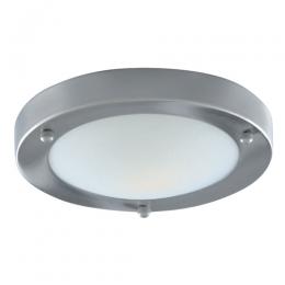 741-7192 Mineo LED Bathroom Flush Ceiling Light Satin Silver Finish 