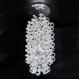 LED Designer Modern Ceiling Light Glass and Polished Chrome 