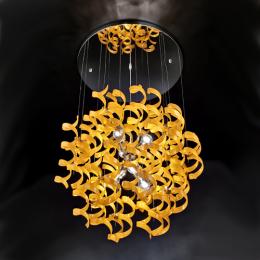 LED Designer Modern Ceiling Light Glass and Polished Chrome 