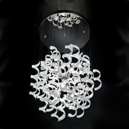 LED Designer Modern Ceiling Light Glass and Polished Chrome 