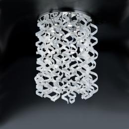 LED Designer Modern Ceiling Light Glass and Polished Chrome 