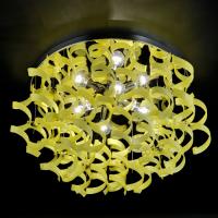 499-7721  LED Designer Modern Ceiling Light Glass and Polished Chrome