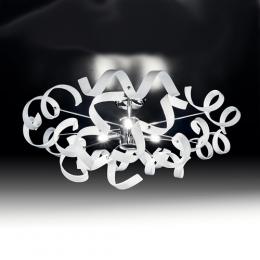 LED Designer Modern Ceiling Light Glass and Polished Chrome 