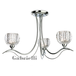 LED 3 Light Ceiling Light Polished Chrome 