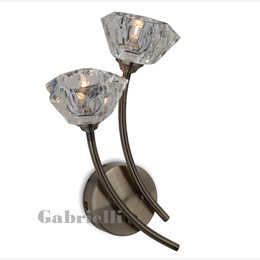 LED 2 Light Wall Light Antique Brass 