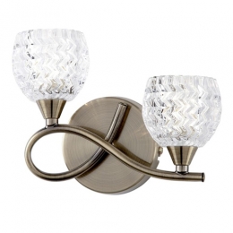 734-8679 Bruno LED 2 Light Wall Light Antique Brass 