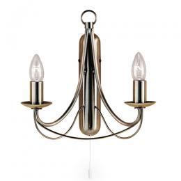 741-8976 Maurilio LED 2 Light Wall Light Antique Brass 