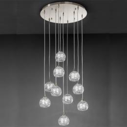 211-9469 Tattini LED 10 Light Pendant Ceiling Light Satin Nickel 