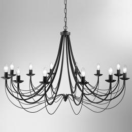 211-9596 Pompeo LED 12 Light Ceiling Light Satin Black 