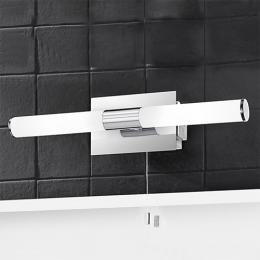 211-9729  LED 2 Light Bathroom Wall Light Polished Chrome with Shaver Socket 