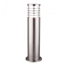 741-9794 Lovato LED Outdoor Pedestal Lamp Satin Silver Finish 