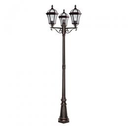 741-9824 Capello LED Outdoor 3 Headed Lamp Post Rustic Brown 